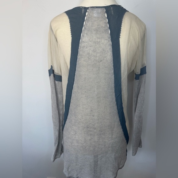 Helmut Lang Gray Blue Sheer Mesh Knit Sweater – Size Petite - Picture 4 of 17